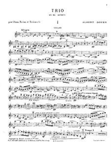 Piano Trio in D Minor, Op.15: parte do violino by Albert Doyen