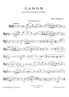 Canon for Piano Trio: parte violoncelo by Théodore Dubois