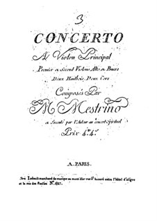 Violin Concerto No.3 in B Flat Major: Violin Concerto No.3 in B Flat Major by Niccolò Mestrino
