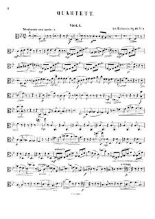 Quartet for Strings No.5 in B Flat Major, Op.47 No.2: parte viola by Anton Rubinstein