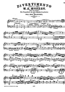 Divertissement in E Flat Major, K.563: Para Piano by Wolfgang Amadeus Mozart