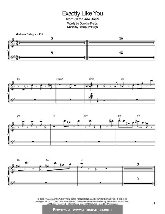 Exactly Like You: Para Piano by Jimmy McHugh