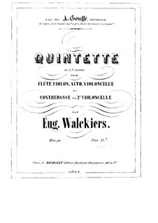 Quintet for Flute and Strings, Op.90: Parte contrabaixo by Eugène Walckiers