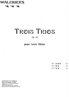 Three Trios for Three Flutes, Op.93: flauta parte I by Eugène Walckiers