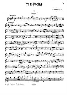 Trio in F Major for Two Violins and Piano, Op.15: violino parte I by F. Weber