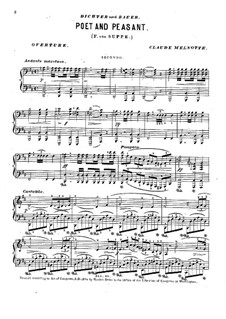 Overture to 'Poet and Peasant': para piano de quadro mãos by Franz von Suppé