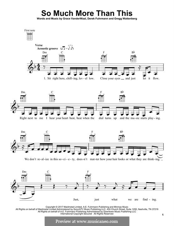 So Much More Than This: para ukulele by Gregg Wattenberg, Grace VanderWaal, Mike Adubato