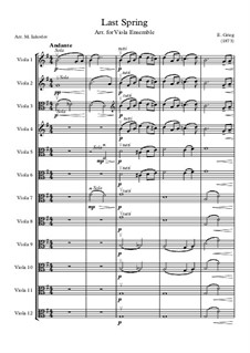 Two Elegiac Melodies, Op.34: No.2 Våren (The Last Spring), for viola ensemble by Edvard Grieg