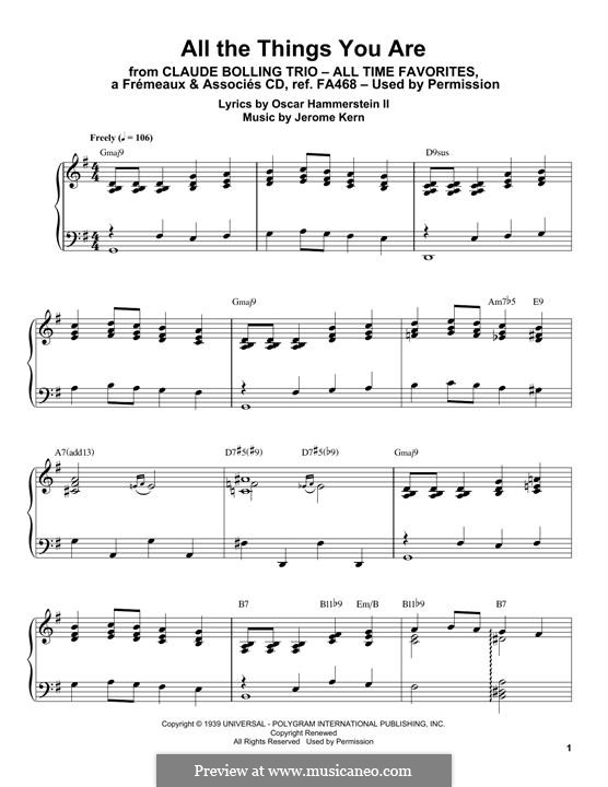 Piano version: para um único musico (Editado por H. Bulow) by Jerome Kern