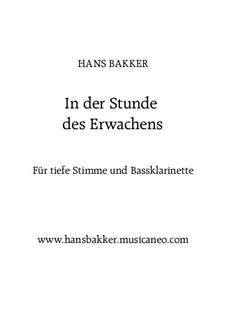 In der Stunde des Erwachens: Für tiefe Stimme und Bassklarinette by Hans Bakker