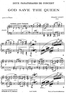 Concert Paraphrase on 'God Save the Queen', S.235: Concert Paraphrase on 'God Save the Queen' by Franz Liszt