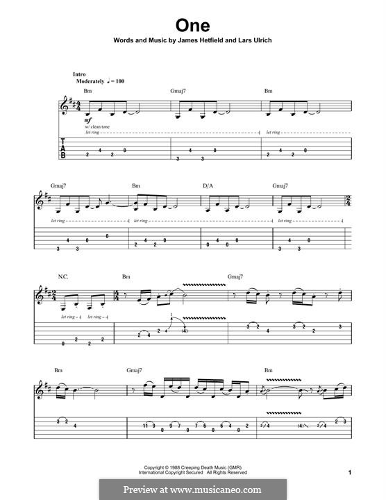 One (Metallica): Para guitarra com guia by James Hetfield, Lars Ulrich