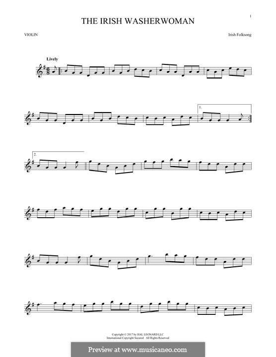 The Irish Washerwoman: para violino by folklore