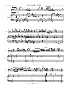 Concerto for Double Bass and Piano in D Major: partitura by Domenico Dragonetti