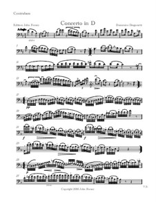 Concerto for Double Bass and Piano in D Major: parte Solo by Domenico Dragonetti