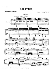Duettino for Piano Four Hands, Op.11: Duettino for Piano Four Hands by Camille Saint-Saëns