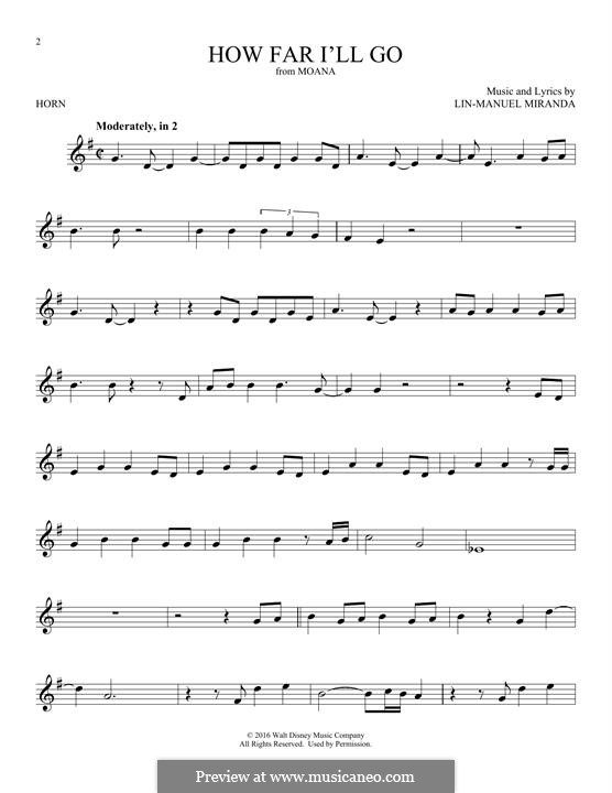 Vocal-instrumental version: For horn by Lin-Manuel Miranda