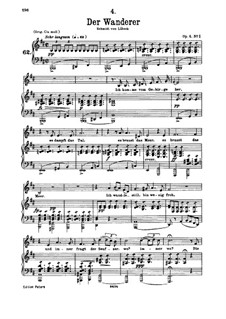 The Wanderer, D.493 Op.4 No.1: Para vocais e piano by Franz Schubert