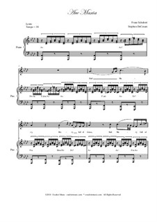 Piano-vocal score (Page 1): For voice and piano (english lyrics - medium / high key) by Franz Schubert