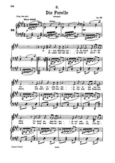 Die Forelle (The Trout), D.550 Op.32: para voz baixa e piano by Franz Schubert
