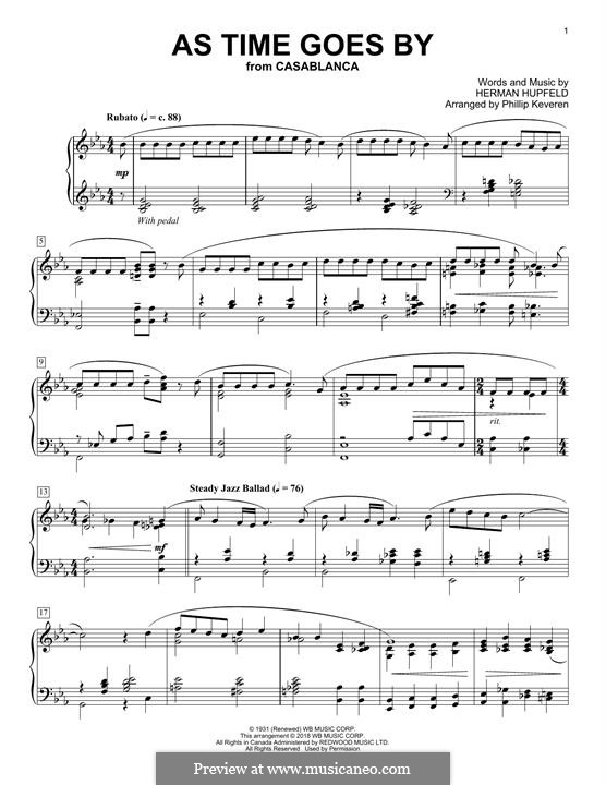 As Time Goes By: Facil para o piano by Herman Hupfeld