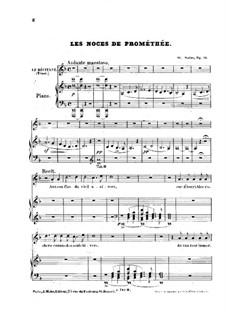 Les noces de Prométhée, Op.19: Partitura piano-vocal by Camille Saint-Saëns