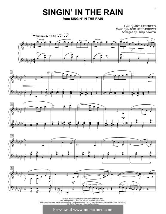 Singin' in the Rain (Gene Kelly): For piano (Phillip Keveren) by Nacio Herb Brown