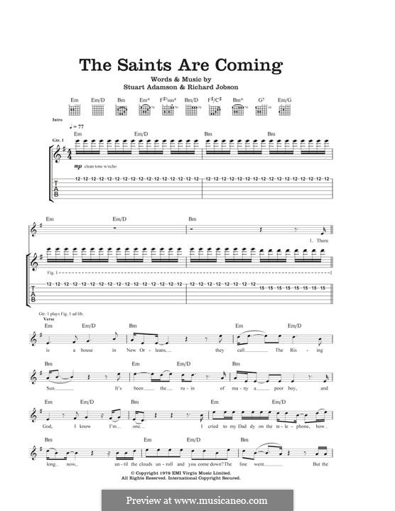 The Saints Are Coming: For guitar with tab (U2 & Green Day) by Richard Jobson, Stuart Adamson
