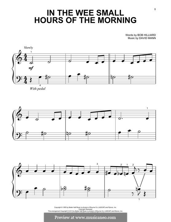 In the Wee Small Hours of the Morning (Frank Sinatra): Para Piano by Dave Mann