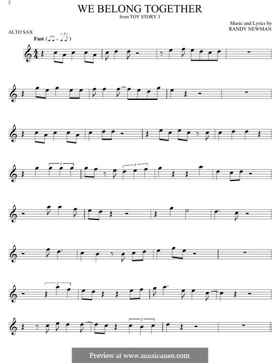 We Belong Together (from Toy Story 3): para Saxofone Alto by Randy Newman