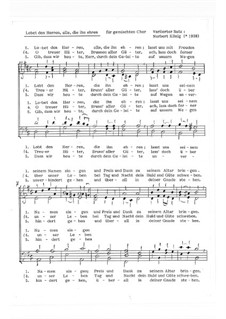 Lobet den Herren, alle die ihn ehren: Lobet den Herren, alle die ihn ehren, Op.21.2 by folklore