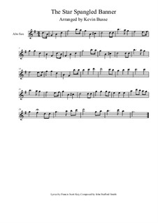 Instrumental version (one instrument): para Saxofone Alto by John Stafford Smith
