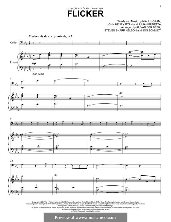 Flicker: For cello and piano (The Piano Guys) by Julian Bunetta, Niall Horan, John Henry Ryan