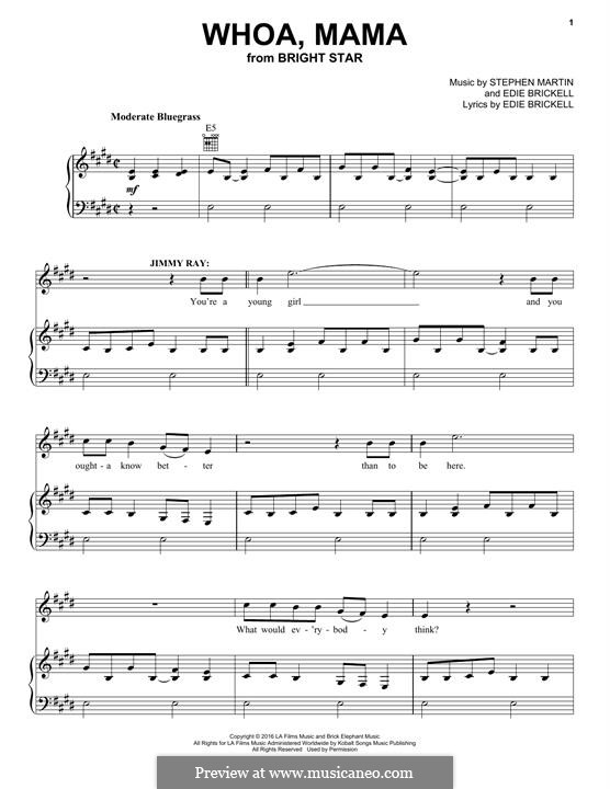 Whoa, Mama: Para vocais e piano (ou Guitarra) by Edie Brickell, Stephen Martin