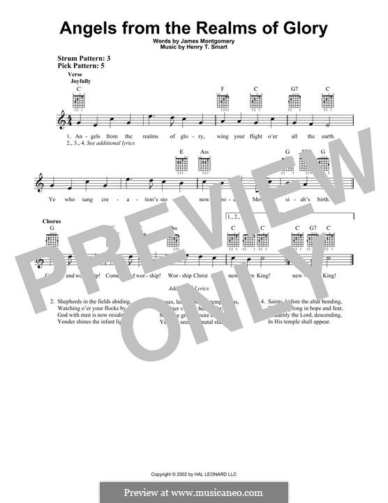 Angels, from the Realms of Glory: Para guitarra com guia by Henry Smart