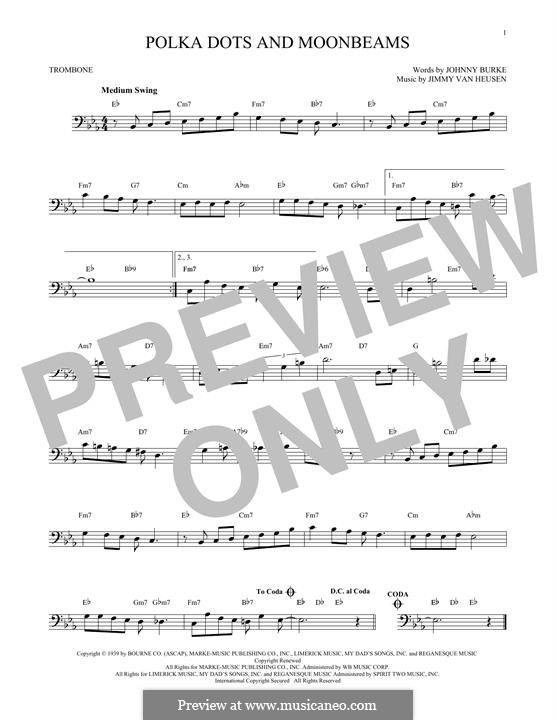 Polka Dots and Moonbeams: para trombone by Jimmy Van Heusen