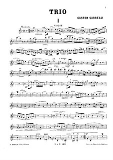 Piano Trio in D Minor: parte do violino by Gaston Sarreau