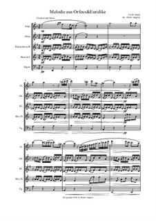 Melody: For wind ensemble by Christoph Willibald Gluck