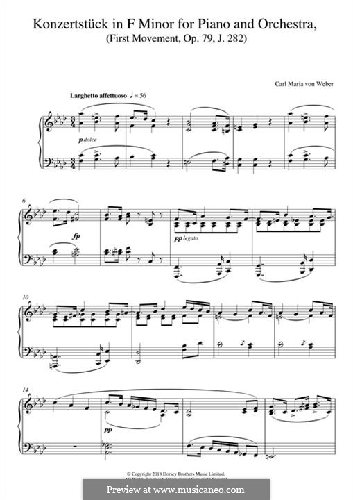 Concert Piece for Piano and Orchestra, J.282 Op.79: Movimento I. versão para piano by Carl Maria von Weber