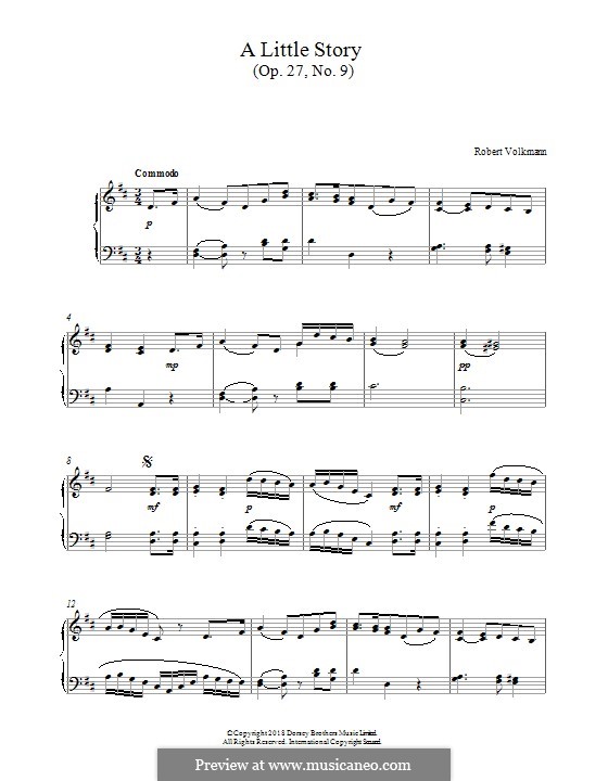A Little Story No.9, Op.27: Para Piano by Robert Volkmann
