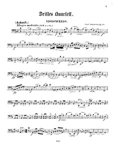 String Quartet No.3 in D Major, Op.37: parte violoncelo by Carl Schuberth