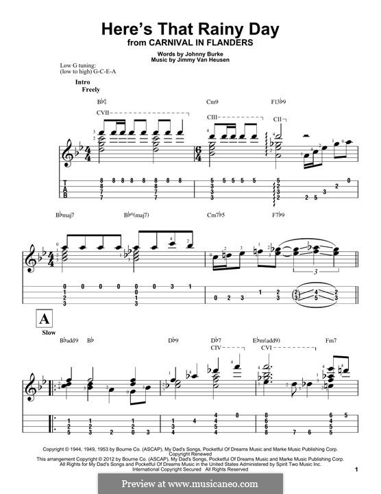 Here's That Rainy Day (Dionne Warwick): para ukulele by Jimmy Van Heusen