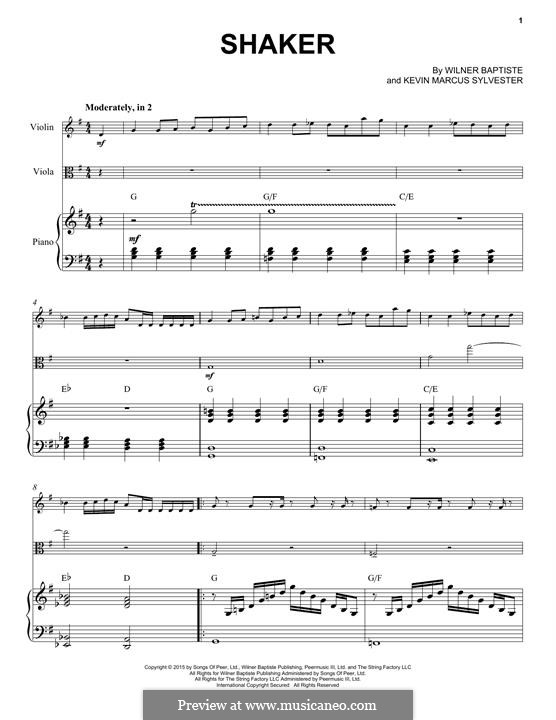 Shaker (Black Violin): para violino,viola e piano by Kevin Marcus Sylvester, Wilner Baptiste