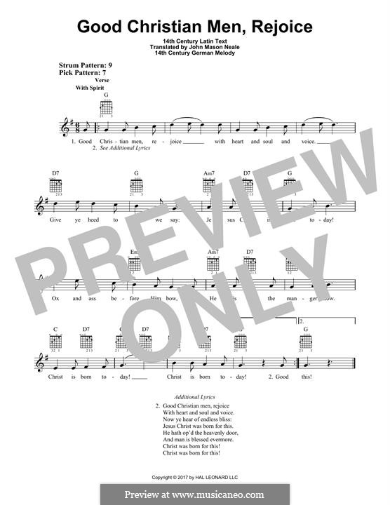 Good Christian Men, Rejoice: Para guitarra com guia by folklore