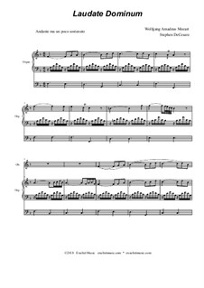 Vesperae solennes de confessore, K.339: Laudate Dominum, for woodwind quartet - organ accompaniment by Wolfgang Amadeus Mozart