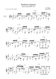 Ich steh mit einem Fuss im Grabe, BWV 156: Arioso, for guitar by Johann Sebastian Bach