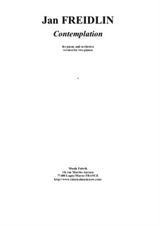 Contemplation for solo piano and string orchestra: For two pianos, 4-hands by Jan Freidlin