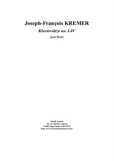 Klaviersatzen: No.1-4 by Joseph-François Kremer