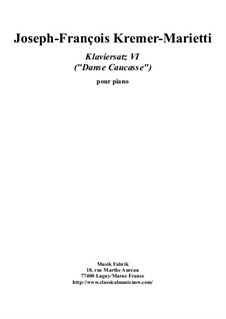 Klaviersatzen: Klaviersatz No.6 by Joseph-François Kremer