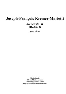 Klaviersatzen: Klaviersatz No.7 by Joseph-François Kremer